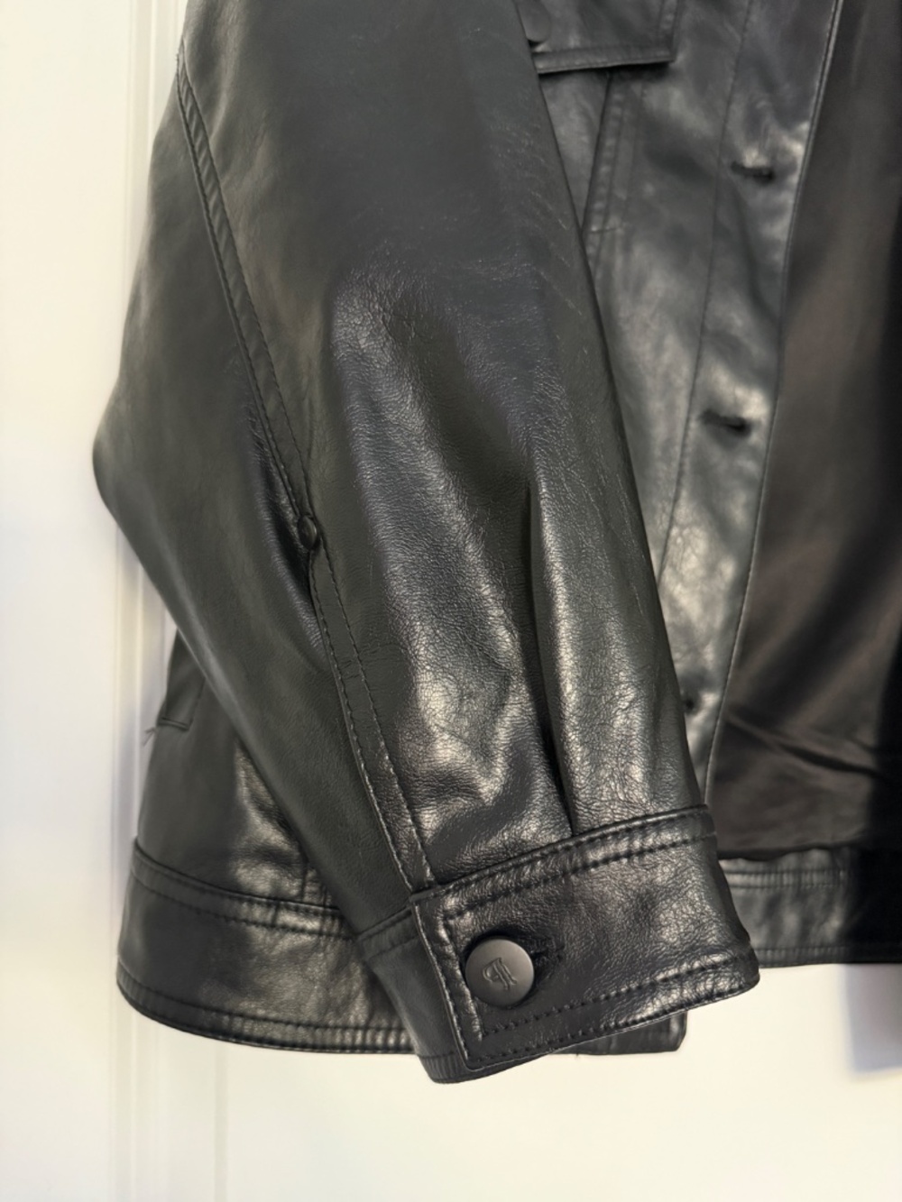 Anthropologie Pilcro Weston Faux Leather Boyfriend Jacket Black Size S - Picture 5 of 8